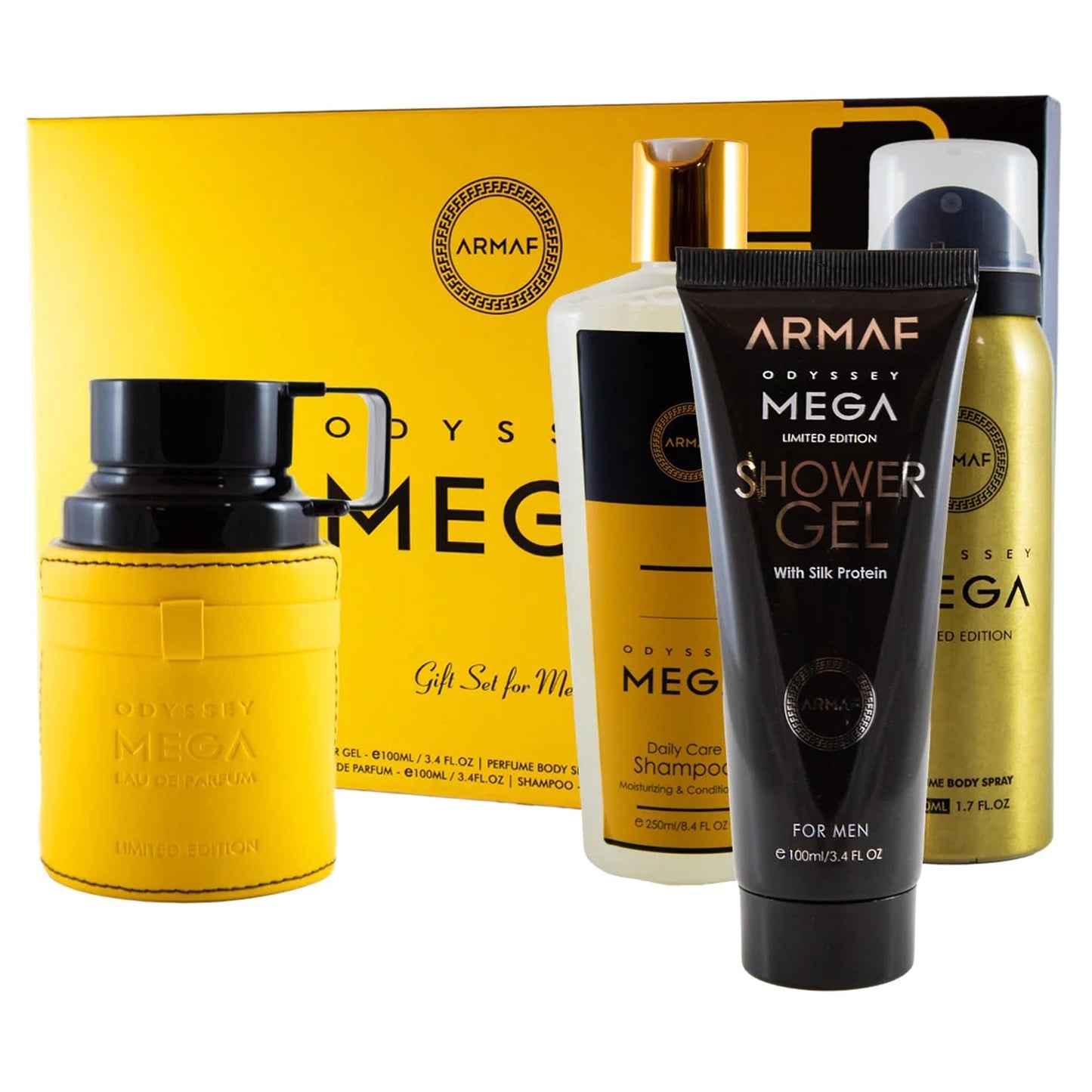 Armaf Odyssey Mega 4-Piece Set 3.4oz Men EDP Spray by Armaf