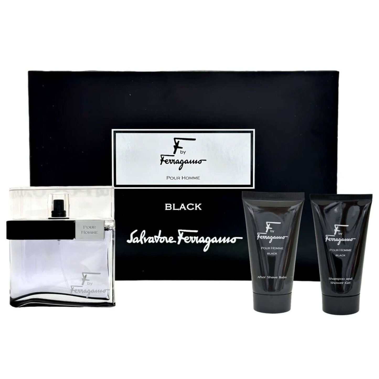 Salvatore Ferragamo F Pour Homme Black 3-Piece Set 3.4oz Men EDT Spray by Salvatore Ferragamo