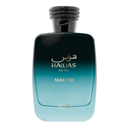 Hawas Malibu Rasasi EDP bottle detail