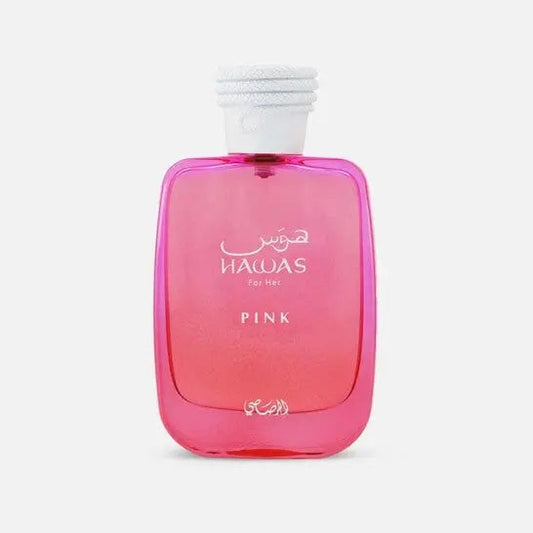 Hawas Pink Rasasi EDP bottle detail
