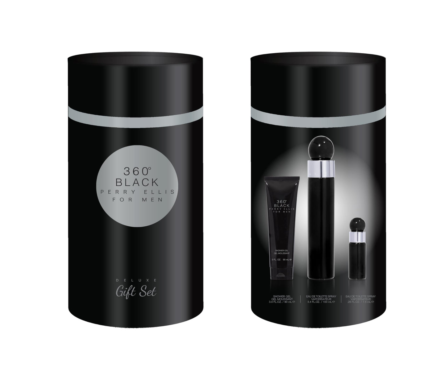 Perry Ellis 360 Noir Collection 3-Piece Set 3.4oz Men EDT Spray by Perry Ellis