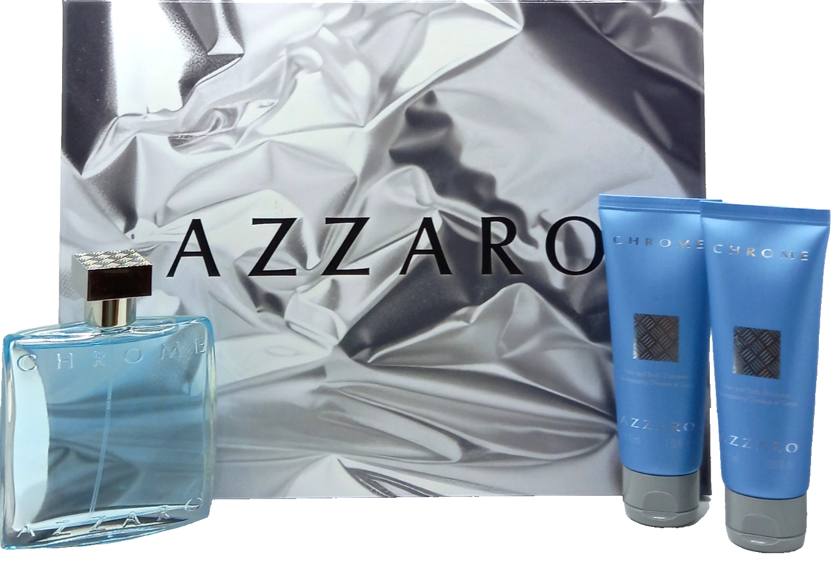 Azzaro Chrome 3-Piece Set 3.4oz Men EDT Spray by Azzaro