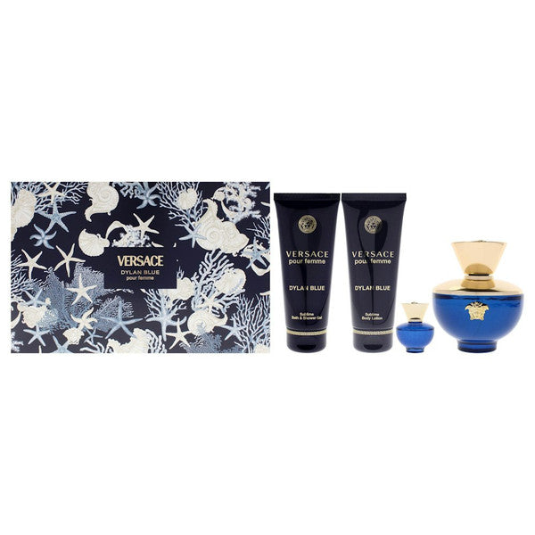 Versace Dylan Blue 4-Piece Set 3.4oz Women EDP Spray by Versace