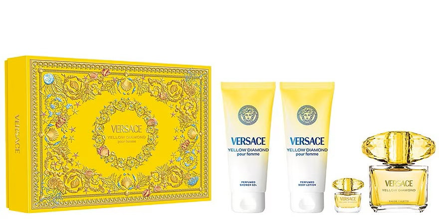 Versace Yellow Diamond 4-Piece Set 3.0oz Women EDT Spray by Versace