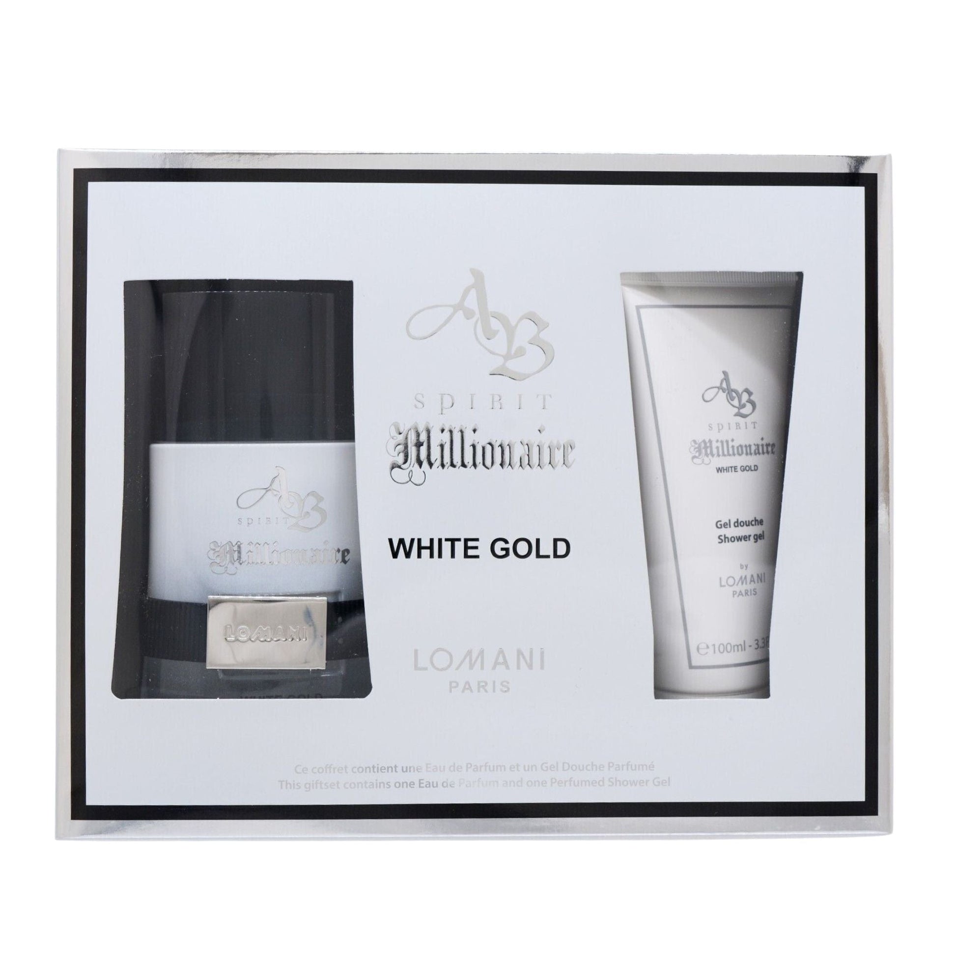 Lomani AB Spirit Millionaire White Gold 2-Piece Set 3.4oz Men EDP Spray by Lomani