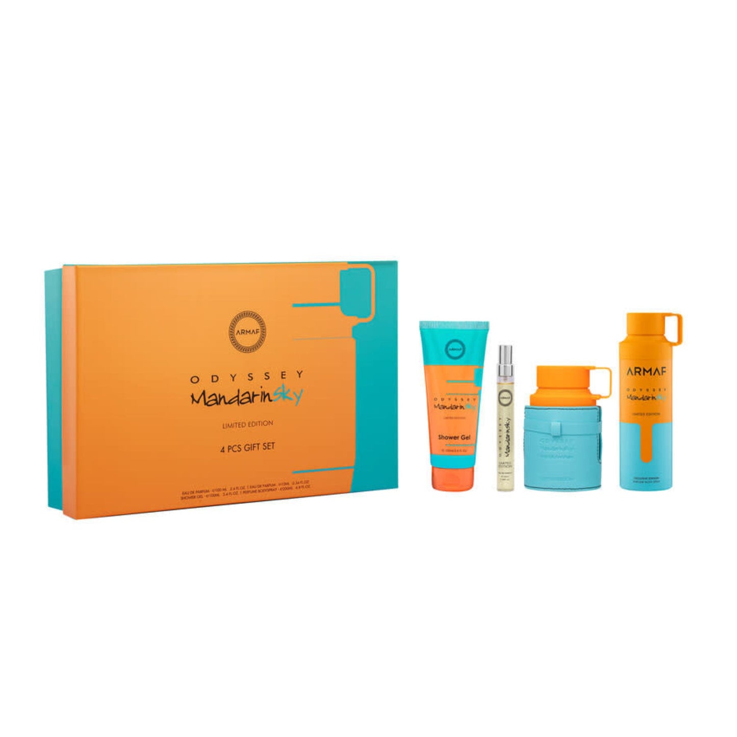 Armaf Odyssey Mandarin 4-Piece Set 3.4oz Men EDP Spray by Armaf