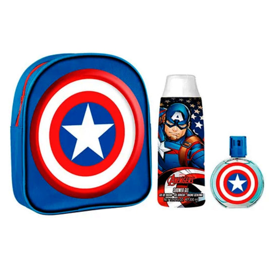 Marvel Captain America Bagpack 3-Piece Set 1.7oz Kids EDT Spray by Marvel