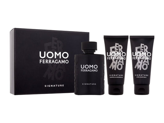 Salvatore Ferragamo Uomo Signature 3-Piece Set 3.4oz Men EDP Spray by Salvatore Ferragamo