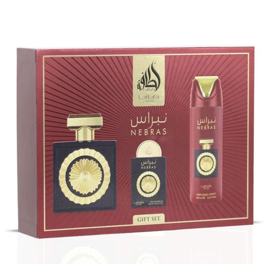 Lattafa Nebras 3-Piece Set 3.4oz Unisex EDP Spray by Lattafa