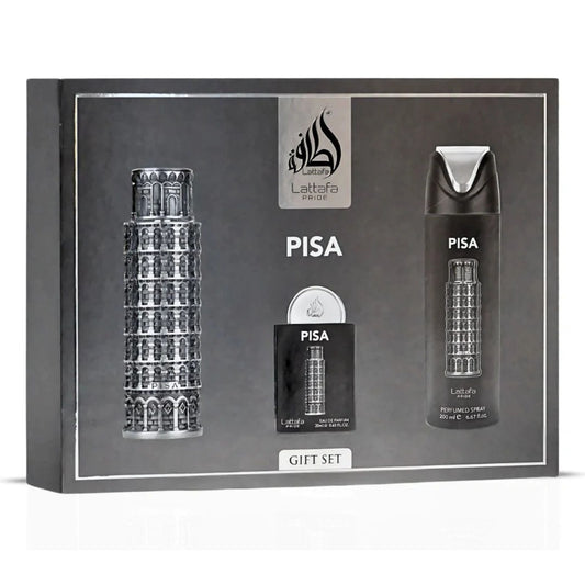 Lattafa Pisa 3-Piece Set 3.4oz Unisex EDP Spray by Lattafa