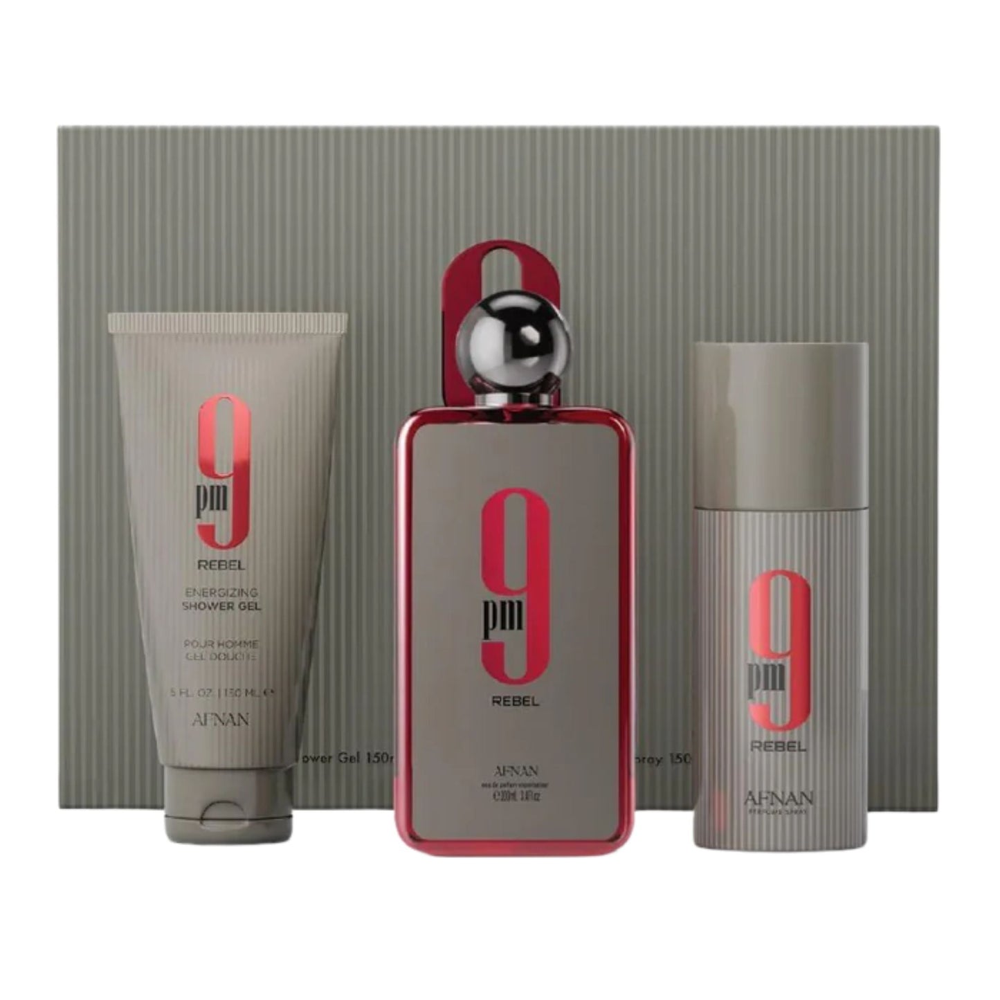 Afnan 9PM Rebel 3-Piece Set 3.4oz Unisex EDP by Afnan