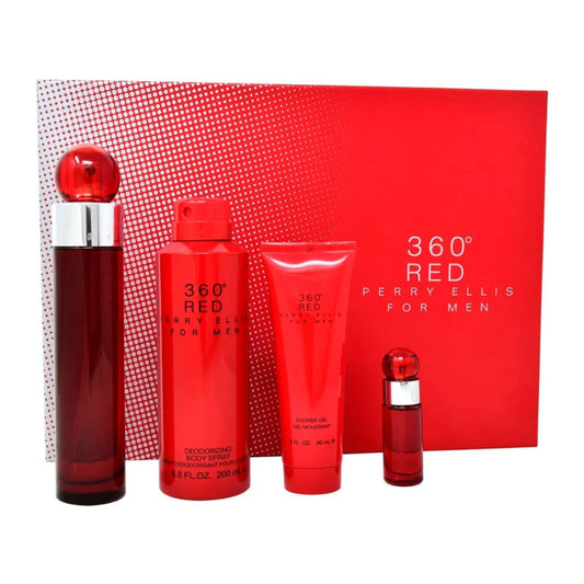 Perry Ellis 360 Red 4-Piece Set 3.4oz Men EDT Spray by Perry Ellis
