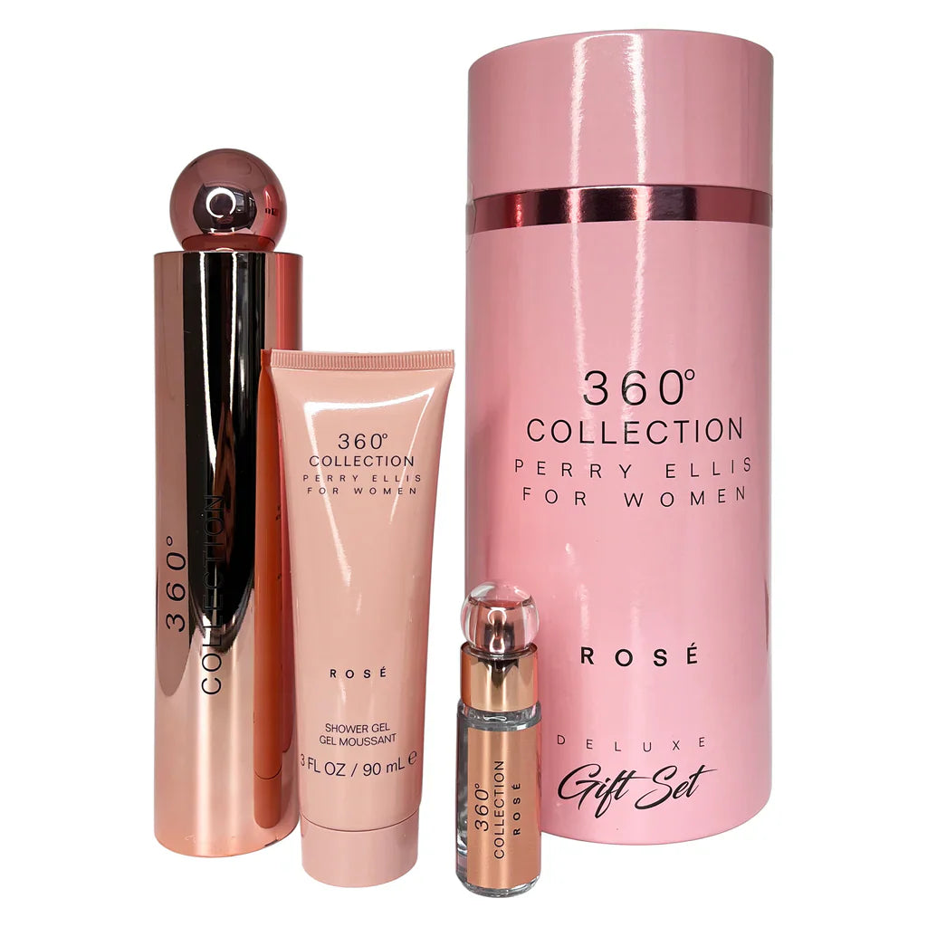 Perry Ellis 360 Rose Collection 3-Piece Set 3.4oz Women EDP Spray by Perry Ellis