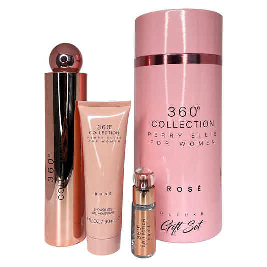 Perry Ellis 360 Rose Collection 3-Piece Set 3.4oz Women EDP Spray by Perry Ellis