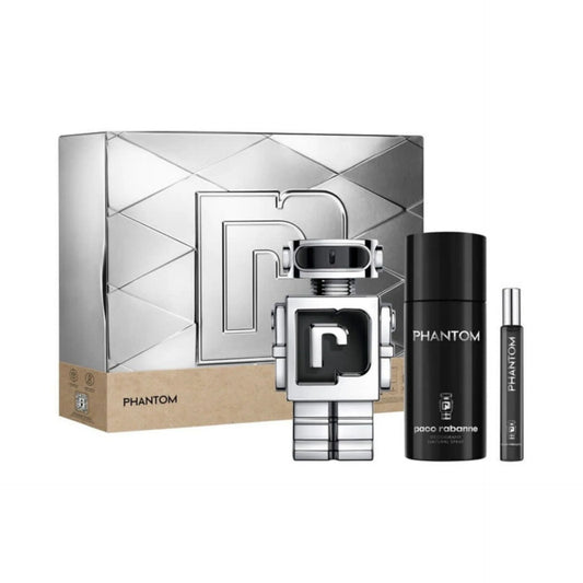 Paco Rabanne Phantom 3-Piece Set 3.4oz Men EDT Spray by Paco Rabanne
