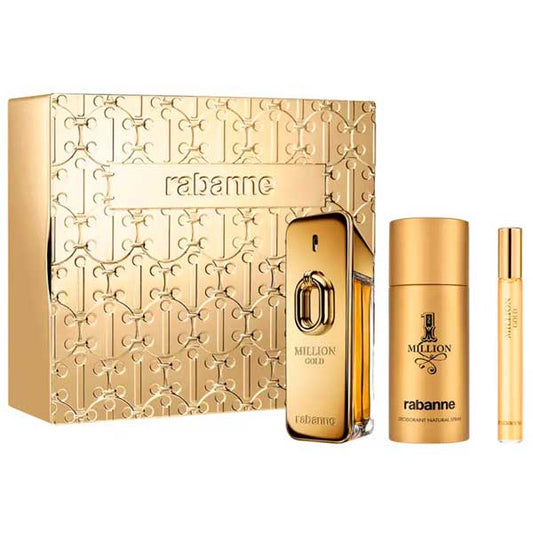 Paco Rabanne Million Gold Intense 3-Piece Set 3.4oz Men EDP by Paco Rabanne