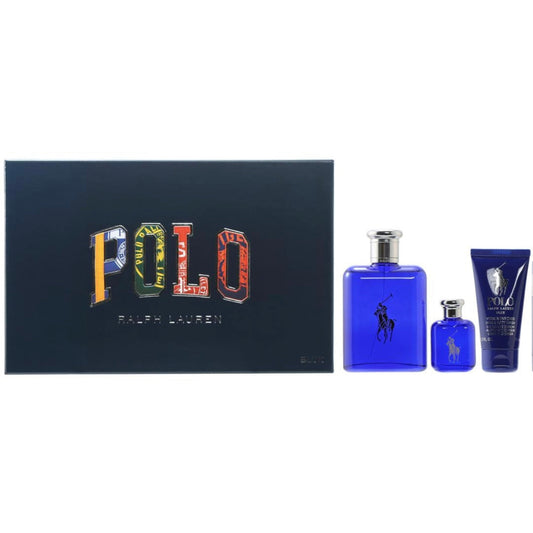 Ralph Lauren Polo Blue 3-Piece Set 4.2oz Men EDT Spray by Ralph Lauren