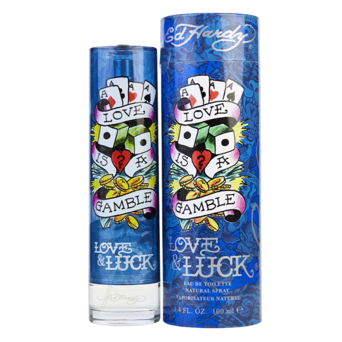 Ed Hardy Love&Luck 3.4oz Men EDT Spray by Christian Audigier