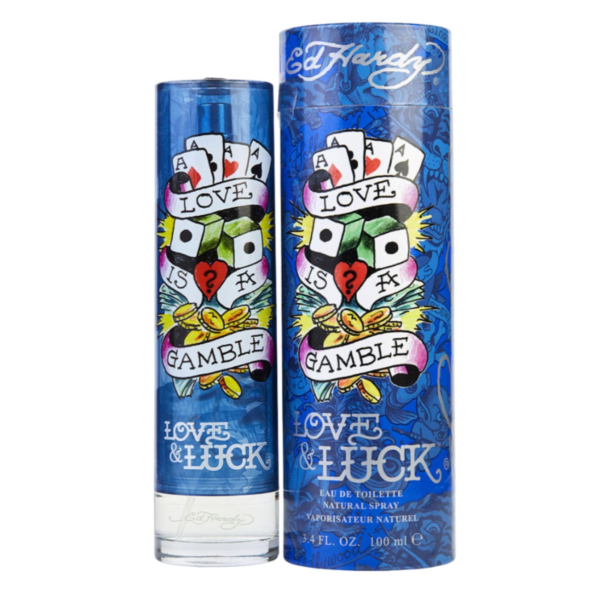 Ed Hardy Love&Luck 3.4oz Men EDT Spray by Christian Audigier