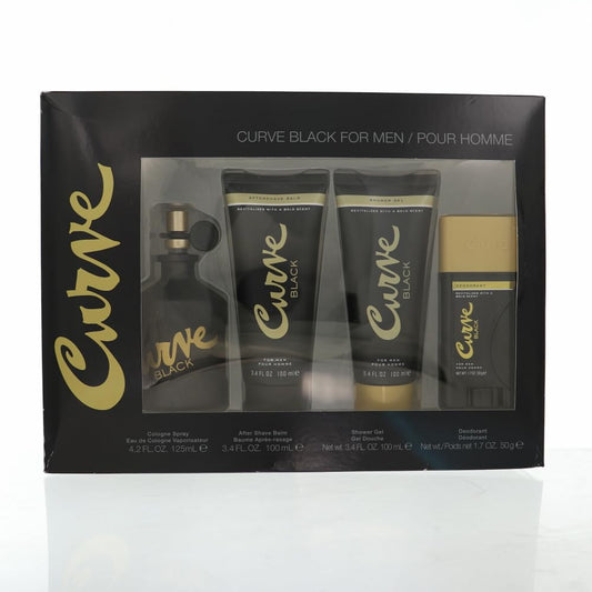 Liz Claiborne Curve Black 4-Piece Set 4.2oz Men EDC Spray by Liz Claiborne