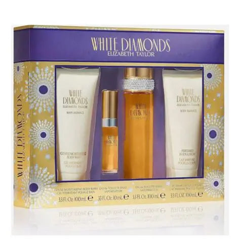 Elizabeth Taylor White Diamond 4-Piece Set 3.3oz Women EDT Spray by Elizabeth Taylor