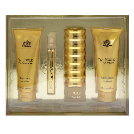 New Brand Gold Woman 4-Piece Set 3.3oz Women EDP Spray by New Brand