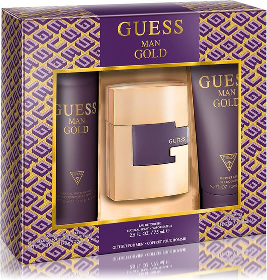 Guess Gold 3-Piece Set 2.5oz Men EDT Spray by Guess