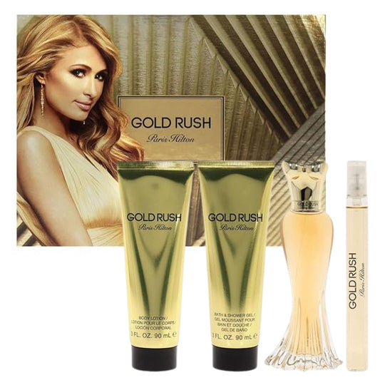 Paris Hilton Gold Rush 4-Piece Set 3.4oz Women EDP Spray by Paris Hilton
