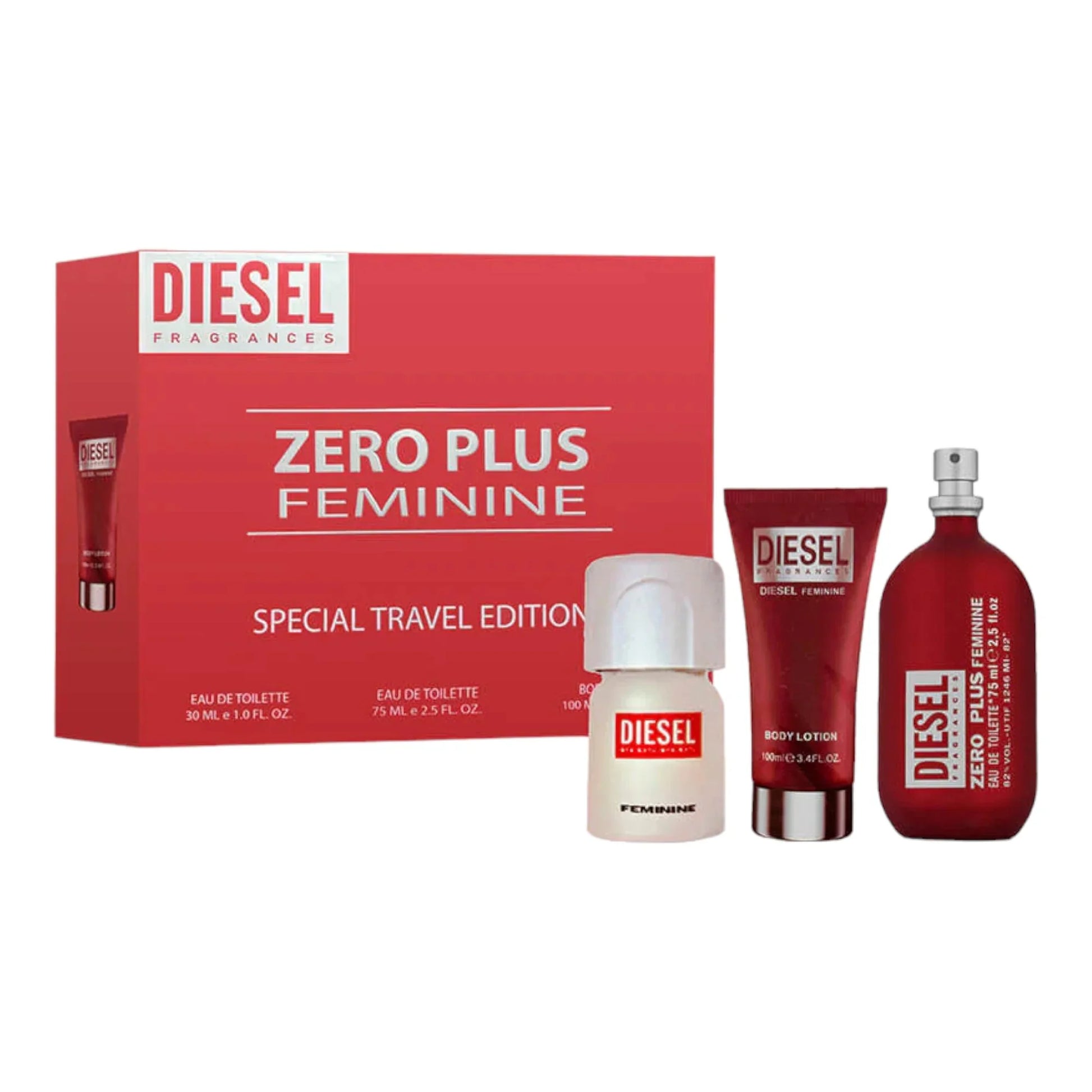 Diesel Zero Plus 3-Piece Set 2.5oz Women EDT Spray by Diesel