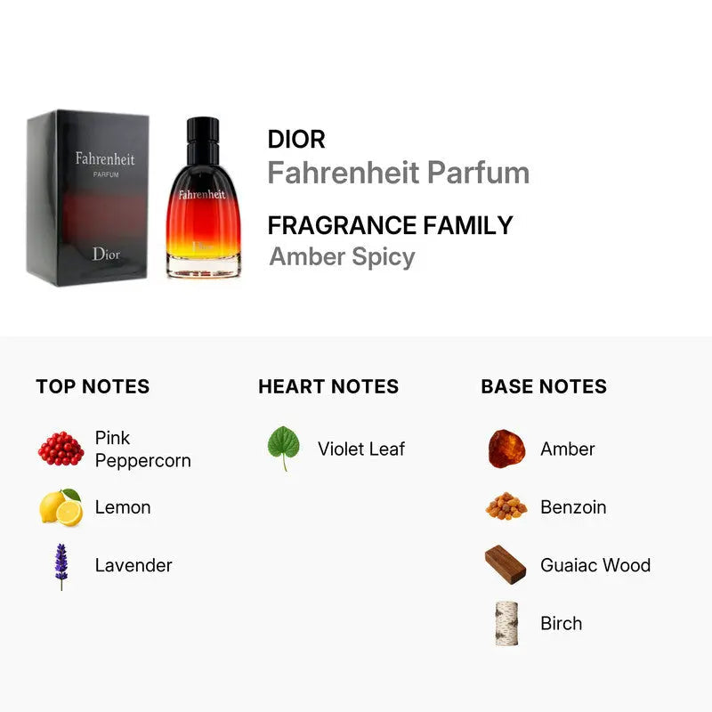 Fahrenheit Parfum Dior intense masculine fragrance for men