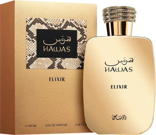 Hawas Elixir by Rasasi for Men 3.38oz EDP perfume bottle