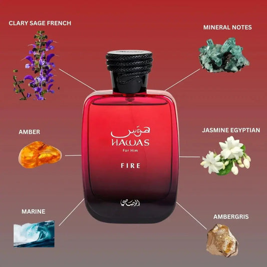 Hawas Fire By Rasasi Unisex Eau de Parfum 3.4oz