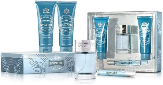 New Brand Invincible 4-Piece Set 3.3oz Men EDT Spray by New Brand