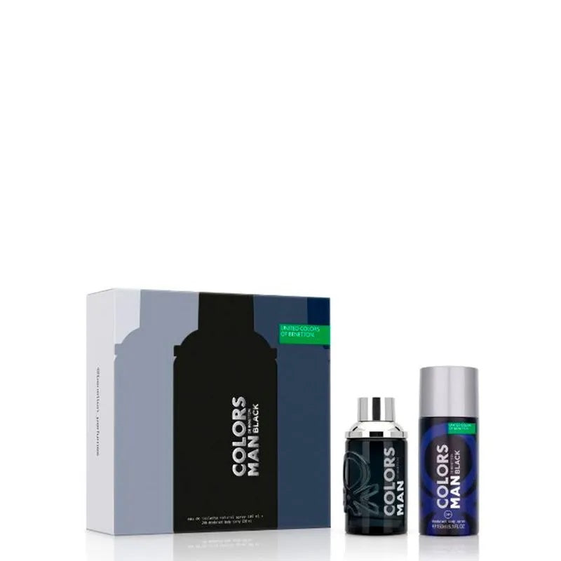 Benetton Color Black 2-Piece Set 3.4oz Men EDT Spray by Benetton