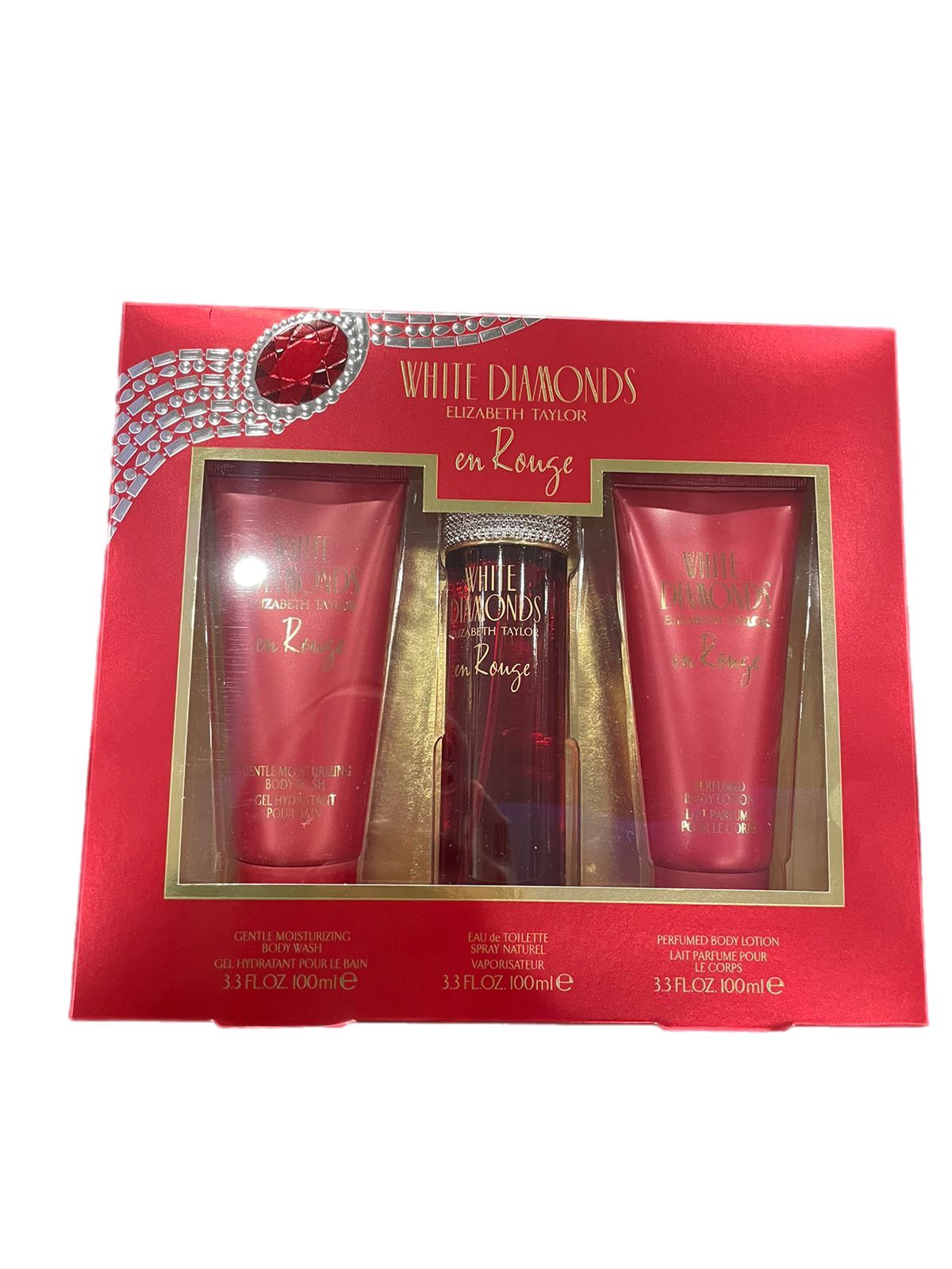 Elizabeth Taylor White Diamond Rouge 3-Piece Set 3.3oz Women EDT Spray by Elizabeth Taylor