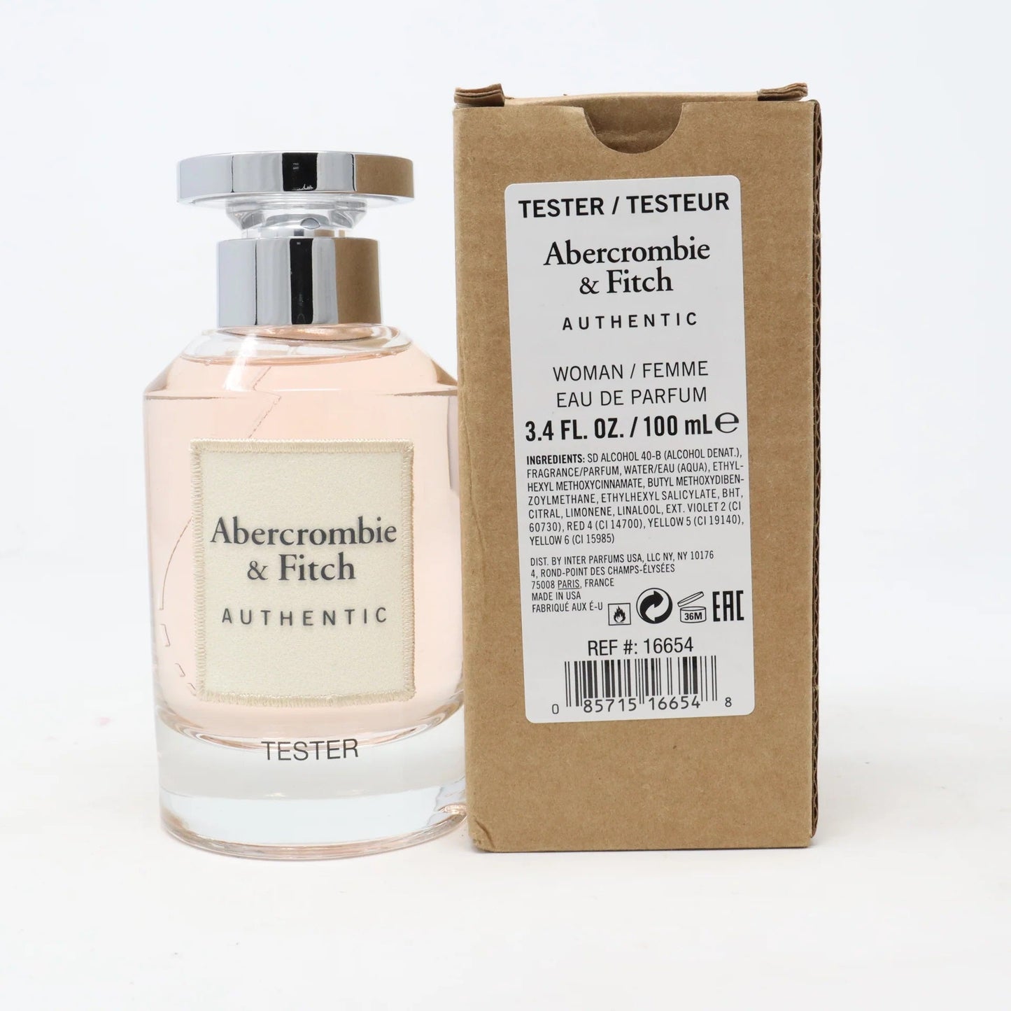 Abercrombie & Fitch Authentic 3.4oz Women EDP Spray Tester by Abercrombie & Fitch