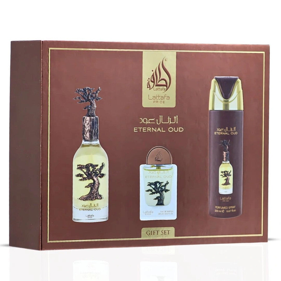 Lattafa Eternal Oud 3-Piece Set 3.4oz Unisex EDP Spray by Lattafa