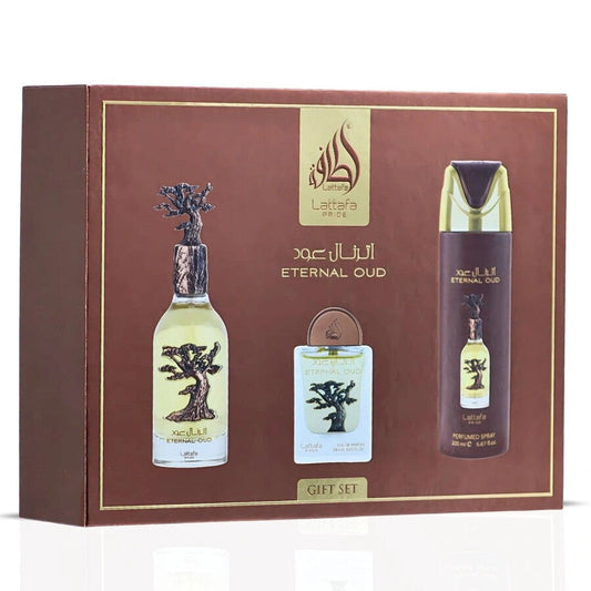 Lattafa Eternal Oud 3-Piece Set 3.4oz Unisex EDP Spray by Lattafa