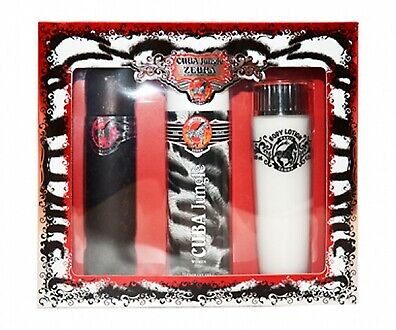 Cuba Zebra 3-Piece Set 3.4oz Women EDT Spray by Cuba