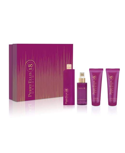Perry Ellis 18 Orchid 4-Piece Set 3.4oz Women EDP Spray by Perry Ellis