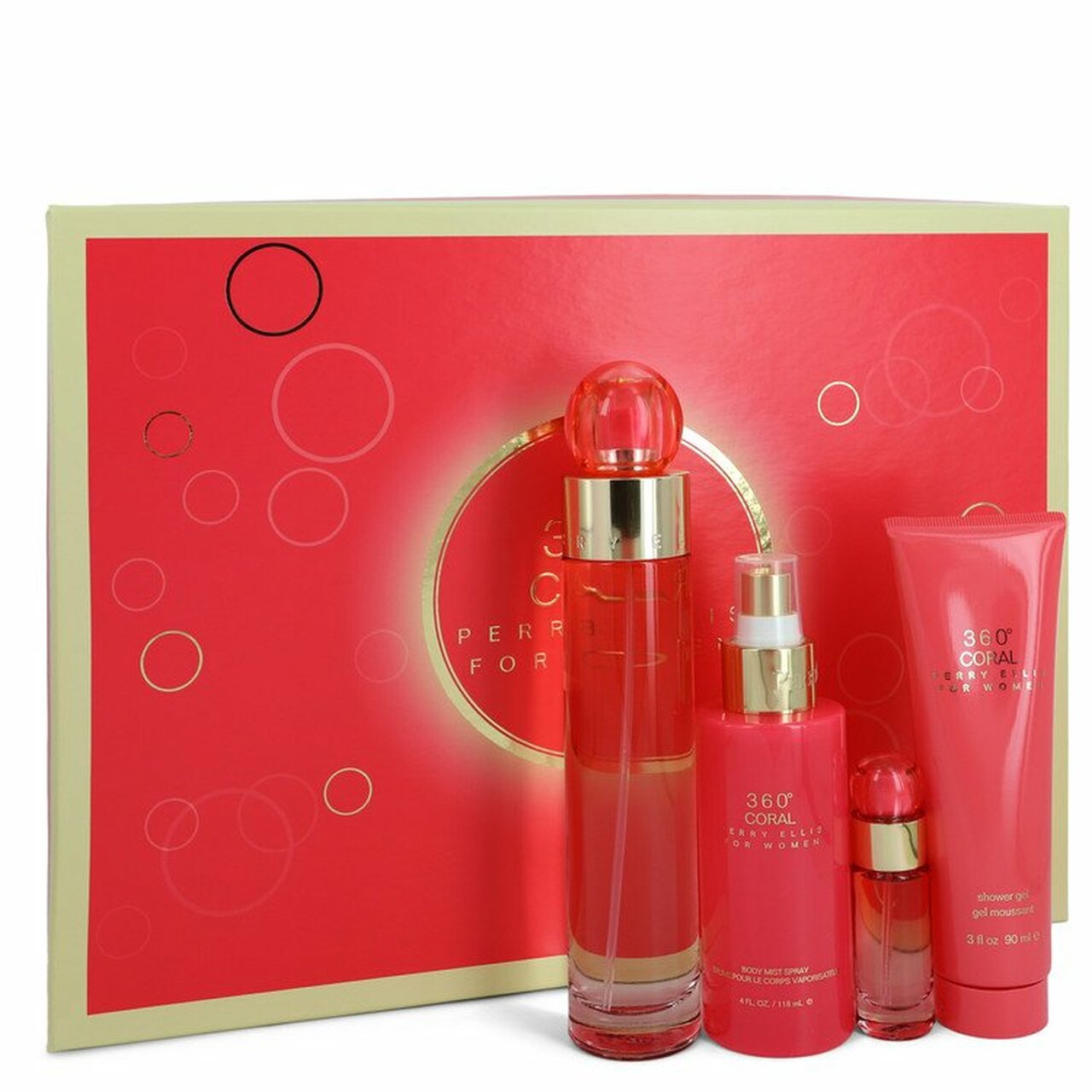 Perry Ellis 360 Coral 4-Piece Set 3.4oz Women EDP Spray by Perry Ellis