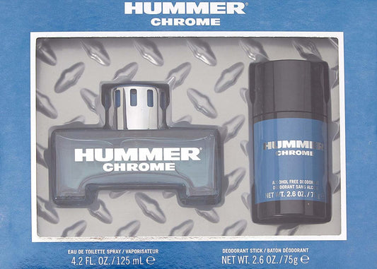 Hummer Chrome 2-Piece Set 4.2oz Men EDT Spray by Hummer