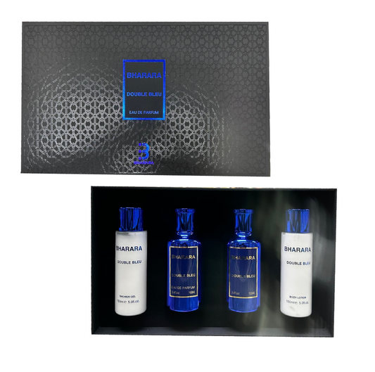 Bharara Double Bleu 4-Piece Set 3.4oz Men EDP Spray by Bharara