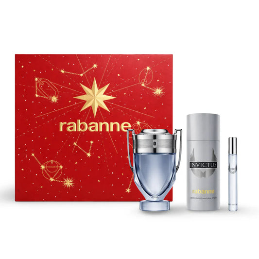 Paco Rabanne Invictus 3-Piece Set 3.4oz Men EDT Spray by Paco Rabanne