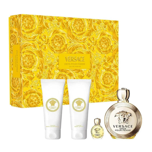 Versace Eros 4-Piece Set 3.4oz Women EDP Spray by Versace
