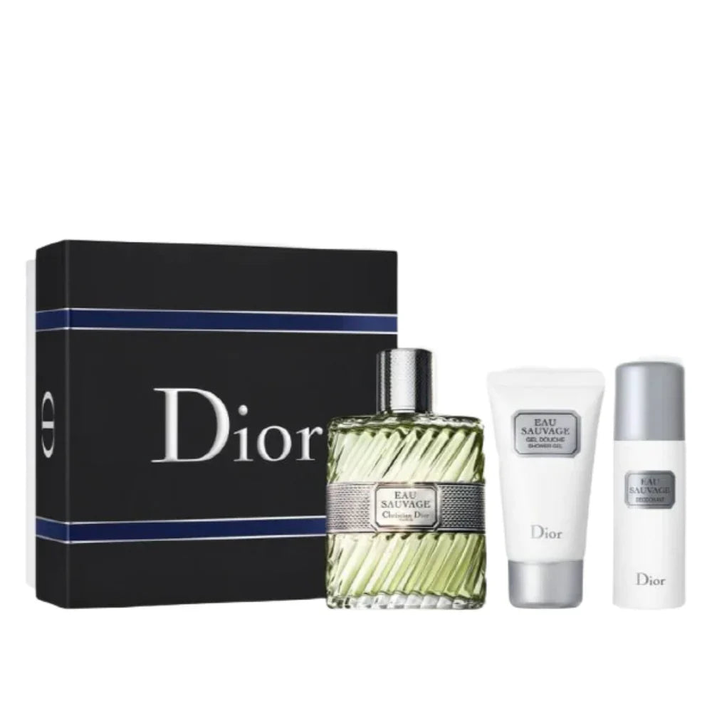 Eau Sauvage 3-Piece Set 3.4oz Men EDT Spray by Christian Dior