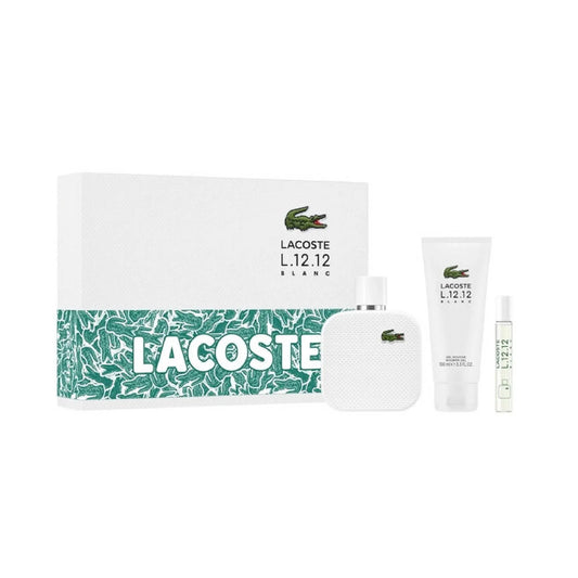 Lacoste L.12.12 Blanc men 3pc set 3.3oz EDT perfume