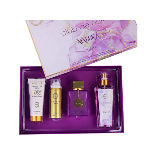 Maleka by Club De Nuit original 4-piece Eau de Parfum gift set box
