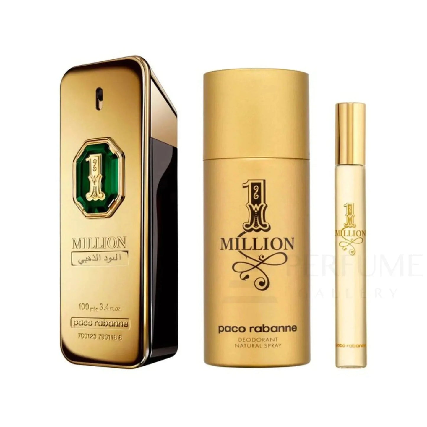 Paco Rabanne 1 Million Gold Oud Men's 3pc Gift Set Parfum.