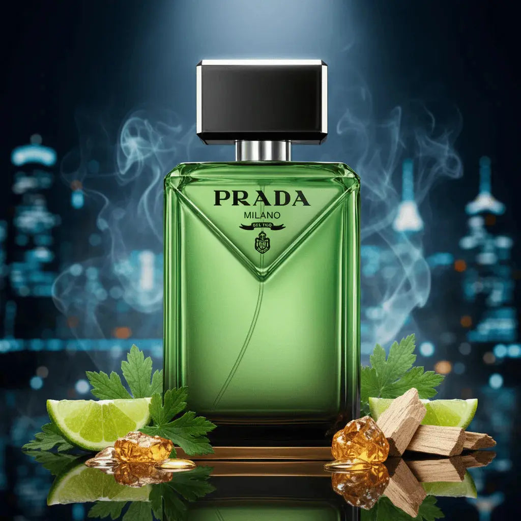 Paradigme by Prada perfume bottle detail